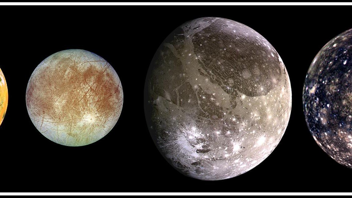 Le lune di Giove: Io, Europa, Ganimede e Callisto, quattro mondi diversissimi