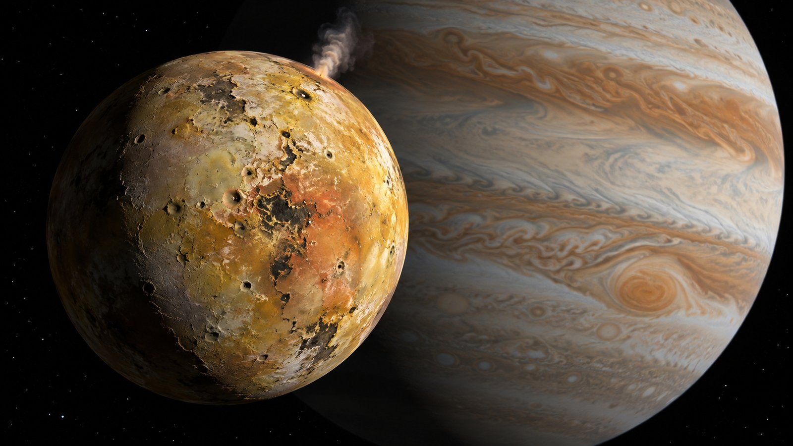 Io, la luna di Giove con centinaia di vulcani attivi